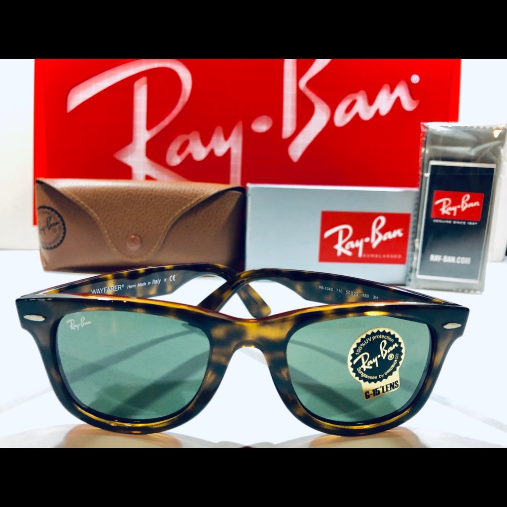 Ray-Ban Wayfarer Sunglasses Havana Brown; Green